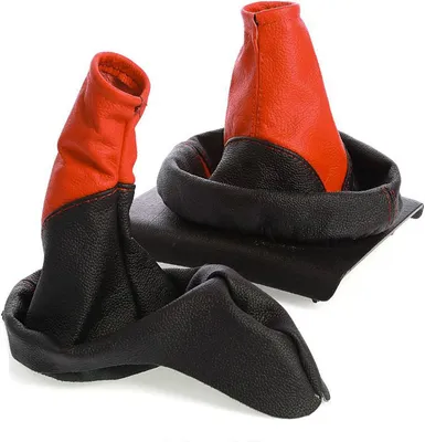 Produktbild von Schaltsack + Handbremssack passend für Opel Astra F Vectra A Schwarz-Rot