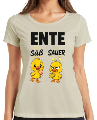 Produktbild von Ente Süß Sauer Lustiges Küken Spruch Humor Statement Sarkasmus Damen T-Shirt, Natur, S