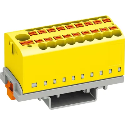 Produktbild von Verteilerblock Klemmen Verteilung Block Hutschiene für TH35 6/18x2,5 mit NS35B adapter Gelb