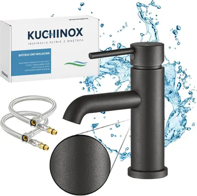 Produktbild von Kuchinox | Noia Waschtischarmatur - Grafit - Edelstahl - Korrosionsbeständig - Modernes Design