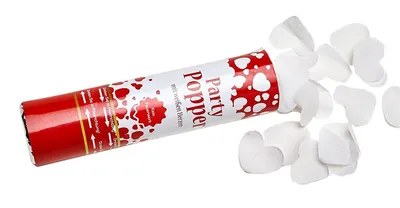 Produktbild von DIV 70792 - Party Popper mit weißen Herzen