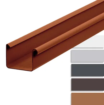 Produktbild von INEFA Kastenrinne Kunststoff 200cm NW83 Braun, Dachrinne, Regenrinne für Pavillon, Carport & Gartenhaus, Plastikdachrinnen, Kastendachrinne, Simpel, Eckig, PVC