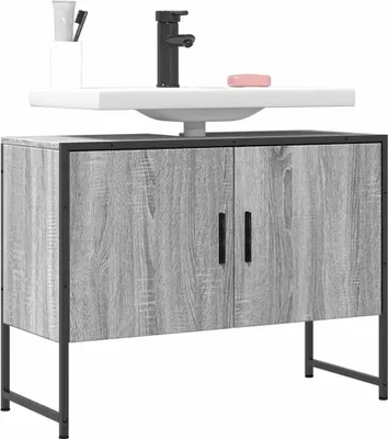 Obrázek produktu pro Umyvadlo Vanity Unit Grey Sonoma 80x33x60 cm Dřevěný materiál