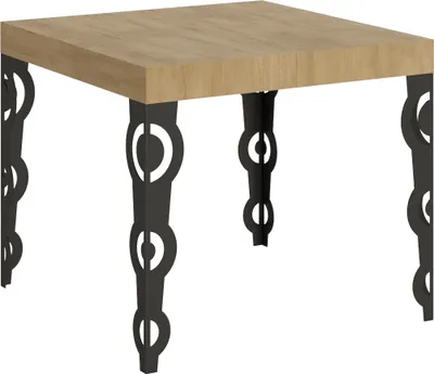 Produktbild von Ausziehbarer Tisch 90x90/246 cm Gestell Karamay Eiche Natur Anthrazit