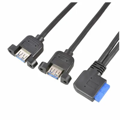 Produktbild von J25 Internes USB 3.0 Verlängerungskabel 19-Pin Pfostenbuchse – auf 2× USB 3.0 Ports, Mainboard Adapter