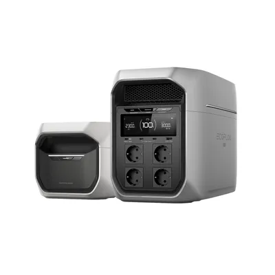 Produktbild von EF EcoFlow DELTA 3 Max Plus mit Zusatzbatterie, 4 096 Wh LFP-Batterie, 3 000 W AC-Ausgang, Plug & Play, erweiterbare Notstromversorgung für Camping