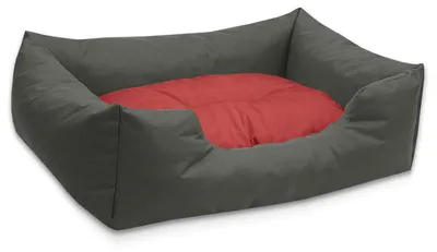 Produktbild von BedDog Hundebett MIMI, Hundesofa,Hundekissen,(L) ca. 80x65x18cm,RED-ROCK (grau/rot)