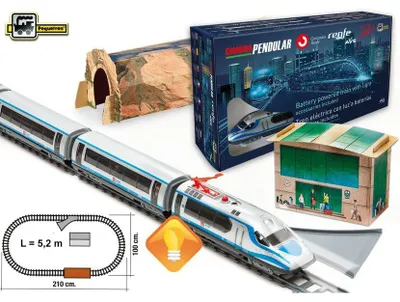 Image de Pequetren Train à grande vitesse Renfe Ave avec tunnel de montagne et gare II