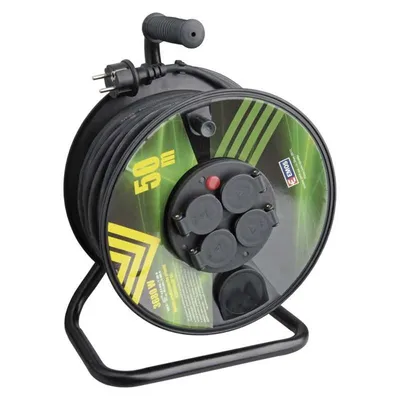Produktbild von EMOS Emos 1908245003 Stromverlängerung 50 m 4 AC-Steckdose(n) Outdoor Schwarz