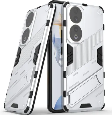 Produktbild von Armor Hülle für Honor 90, Hybrid PC TPU Bumper Stoßfestes Schutzhülle mit Standfunktion Orange