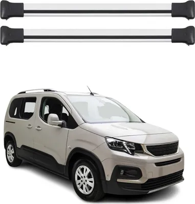Zdjęcie produktu dla Bagażnik dachowy Podstawowy bagażnik dachowy do Peugeot Rifter 2018-2025 75 kg Aluminium Srebrny 2 części, Obraz wygenerowany przez AI