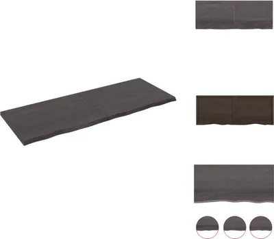 Produktbild von vidaXL Wandregal Dunkelgrau 160x60x(2-4) cm Massivholz Eiche Behandelt -  Wandregale