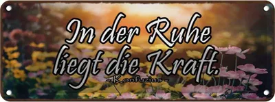Produktbild von vianmo Blechschild 10x27 cm In der Ruhe liegt die Kraft Dekoration Spruch Zitat