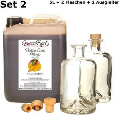 Produktbild von Balsamico Creme Mango 5L inkl. 2 Flaschen & 2 Ausgießer Balsam Essig Creme 3% Säure