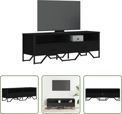 Obrázek produktu pro The Living Store TV skříňka černá 122x34x41 cm materiál na bázi dřeva