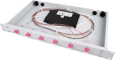 Produktbild von Telegärtner Spleißbox bestückt 6xLCD OM5 1HE TNSB-Be-6LCD-50-OM5 (100021698)