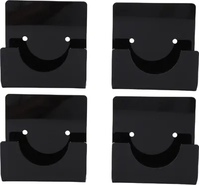 Productafbeelding van 4 stuks transparante acrylstangenhouders voor douchegordijnen, transparante gordijnstangbevestiging met zelfklevende basis, badkamer, spanstangsteunen, zwart
