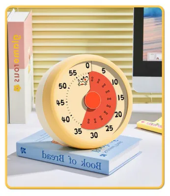 Produktbild von Visueller Timer für Kinder, 60-Minuten Countdown für Klassenzimmer Büro Küche, Schreibtisch Kinder Zeitmana gement Tools mit leisem Betrieb, Pomodoro Timer Welpenmuster (Khaki)