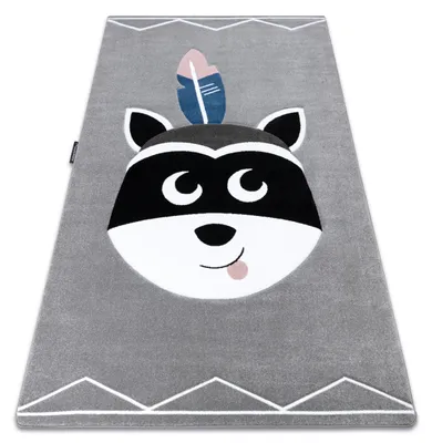 Produktbild von Kinderteppich PETIT RACCOON MUKKI WASCHBÄR grau Grau 160x220 cm