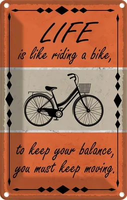 Produktbild von vianmo Blechschild 30x20 cm Life is like riding a bike Spruch Zitat