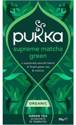 Zdjęcie produktu dla Pukka Supreme Matcha Green Tea, 20 torebek, 30g - organiczna zielona herbata matcha dodająca energii