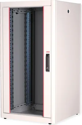Produktbild von ROLINE Netzwerkschrank Basic 48,26cm 19Zoll 22 HE 600x600 BxT Glastür grau