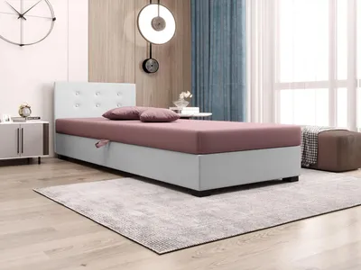 Obrázek produktu pro Jednolůžková postel 80x195 AJKA 2 - růžová / bílá