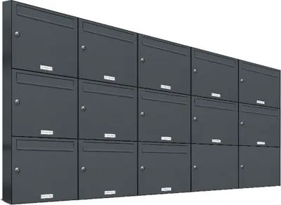 Produktbild von 13er Briefkasten Anthrazit Anlage 13 Fach Wandbriefkasten Postkasten