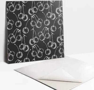 Produktbild von Fliesenaufkleber Set für Bad und Küche - 9 Fliesen Selbstklebend PVC - 30 x 30 - Kirschen zeichnen