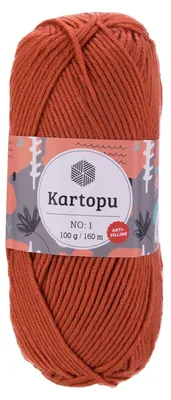 100g Strickwolle Kartopu NO:1 Polyacryl-Strickgarn Anti Pilling Effekt Oeko-Tex zertifiziert Wolle Farbwahl dunkelorange