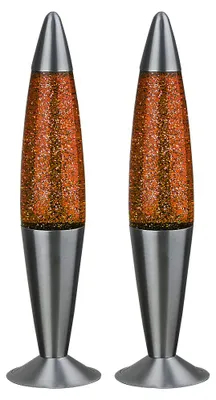 Produktbild von 2x Lavalampe, Glitzereffekt, orange, Höhe 42,5 cm