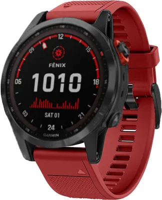 Produktbild von Strap-it Garmin Fenix 7 Silikonarmband (Rot)
