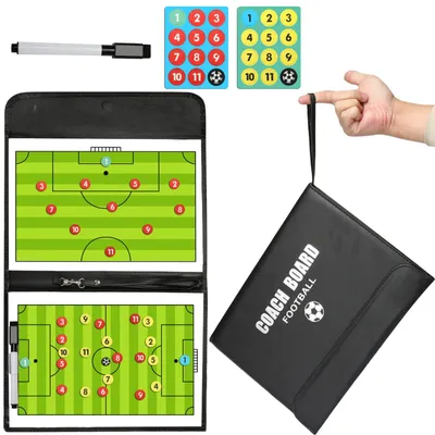 Fußball Taktiktafel, magnetisch, klappbar, mit Magneten und Marker