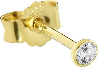 Produktbild von Single Ohrstecker Echt Gold 333er 2,5mm Cubic Zirkonia Damen Herren 0,32g 3753