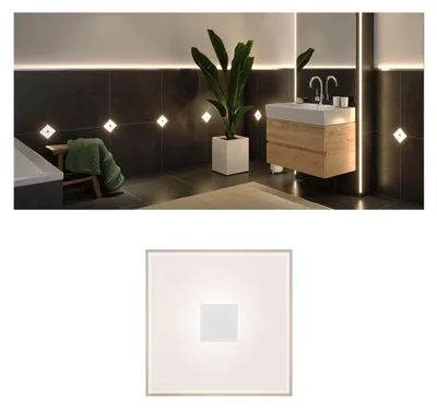 Produktbild von Paulmann Square Single tile, vertieft, Quadratisch, 2700 K, IP44, Weiß