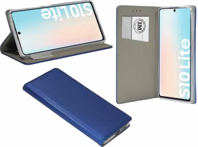 Produktbild von cofi1453 Buch Tasche Smart für SAMSUNG GALAXY S10 LITE ( G770F ) Handy Hülle Etui Brieftasche Schutzhülle mit Standfunktion, Kartenfach Blau