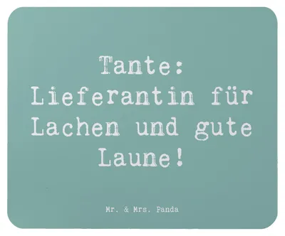 Produktbild von Mr. & Mrs. Panda Mauspad Spruch Tante Lieferantin - Meeresbrise - Geschenk, einzigartige Designs, Nichte, pc, Mousepad, Gute Laune, persönliche Erinnerungen, Mouse Pad