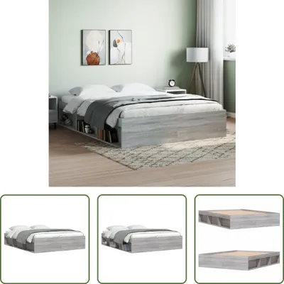 Produktbild von The Living Store Bettgestell Grau Sonoma 140x190 cm
