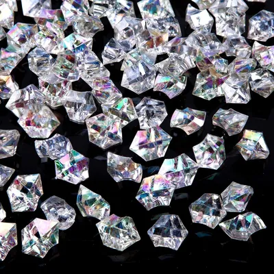 Imagen del producto de Piedras de cristal de acrílico, 100 unidades, transparentes, para decoración y manualidades