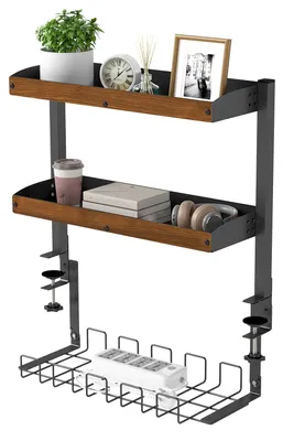 Zdjęcie produktu dla Omgoods - Organizer do biurka z zaciskami, 2 poziomy