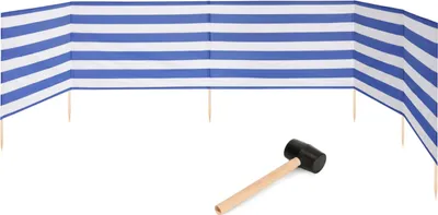Produktbild von Garronda Strand Windschutz Sichtschutz 6m lang plus Gummihammer GAEX001 (Streifen, 6 m)
