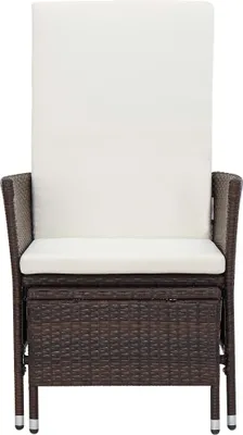 Produktbild von Möbel Outdoor-Stuhl/Picknickstuhl - Garten-Liegestuhl mit Auflagen Poly Rattan Braun - 62x131x106 cm Top4506863
