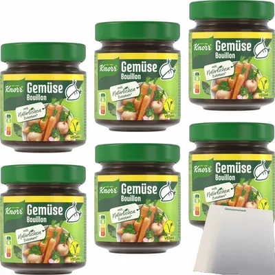 Produktbild von Knorr Gemüse Bouillon für 6,8 Liter 6er Pack (6x136g Glas) + usy Block