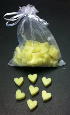 Zdjęcie produktu dla Florex mydło z owczego mleka mini mini serce 50 sztuk mydła grejpfrutowego w woreczku z organzy prezent prezent chrzciny ślub