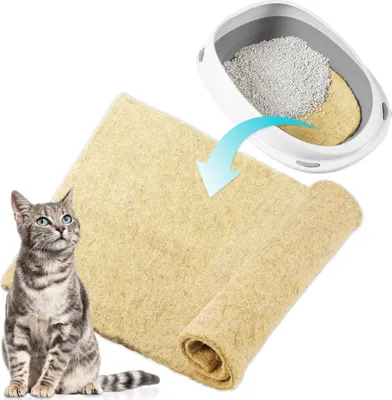 Immagine prodotto di Tappetino in canapa CleanCat - ricambio per lettiera per gatti HANF | lettiera per gatti che neutralizza gli odori | tappetino per gattisenza polvere per lettiera per gatti | tappetino per gatti tagliabile a misura | tappetino per gatti naturale, altezza:10 mm, set:5 pezzi in un set
