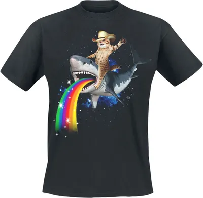 Produktbild von Lustige Shirts T-Shirt Herren Bucking Sharkaroo schwarz XL