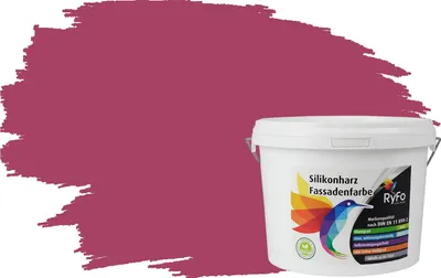 Produktbild von RyFo Colors Silikonharz Fassadenfarbe Lotuseffekt Trend Fuchsiarot 3l - bunte Fassadenfarbe, weitere Rot Farbtöne und Größen erhältlich, Deckkraft Klasse 1