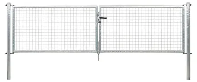 Produktbild von Alberts Wellengitter-Doppeltor mit Zubehör, Breite 400 cm, Höhe 125 cm, feuerverzinkt, zum Einbetonieren, Pfostentärke 76 mm