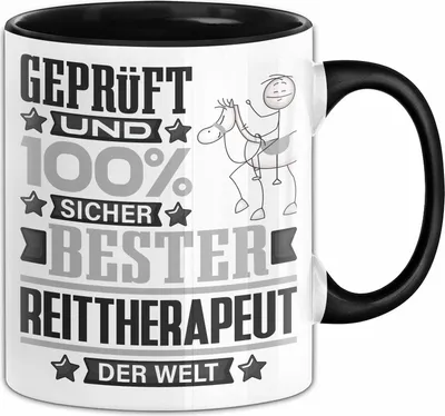 Produktbild von Reittherapeut Geschenk Lustiger Spruch für Reittherapeut Geschenkidee Bester Reittherapeut Der Welt (Schwarz)