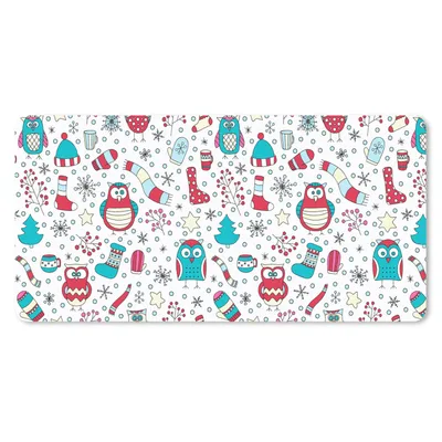 Produktbild von MuchoWow® Schreibtischunterlage Schnittmuster - Eule - Weihnachten 80x40 cm - XXL Mauspad - Gaming Mauspad